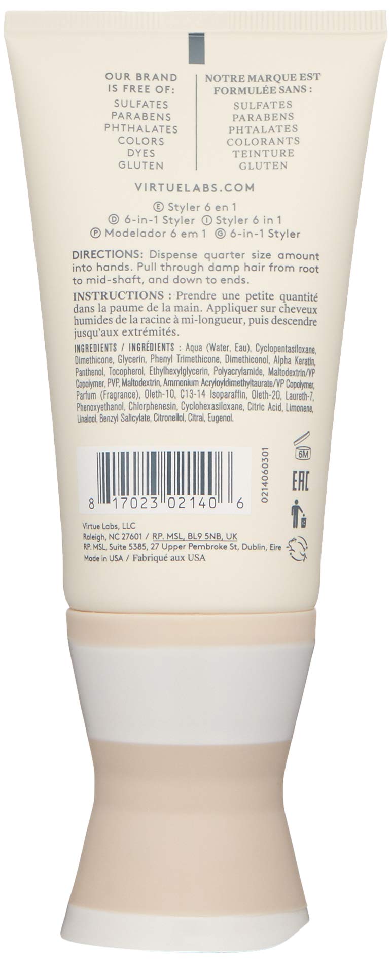VIRTUE 6-in-1 Styler texture close-up demonstrating lightweight creamy serum benefit