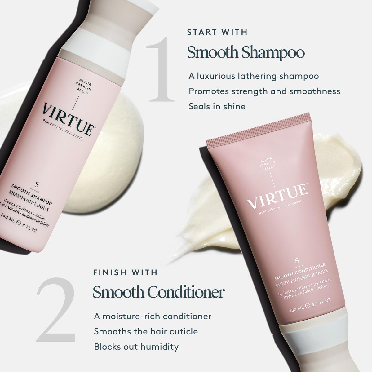 VIRTUE Alpha Keratin 60ku ingredient visualization for repair benefit