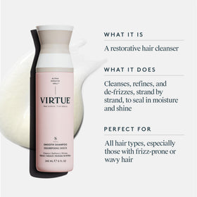 VIRTUE back label close-up highlighting ingredients and usage instructions