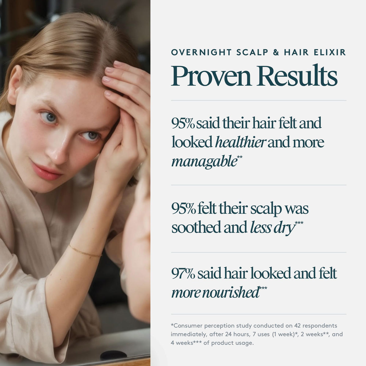 VIRTUE finished hair lengths showing smoother, shinier strands benefit