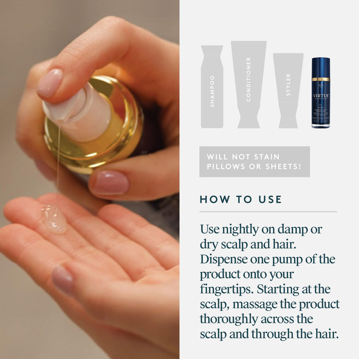 VIRTUE close-up texture of serum highlighting lightweight hydration benefit