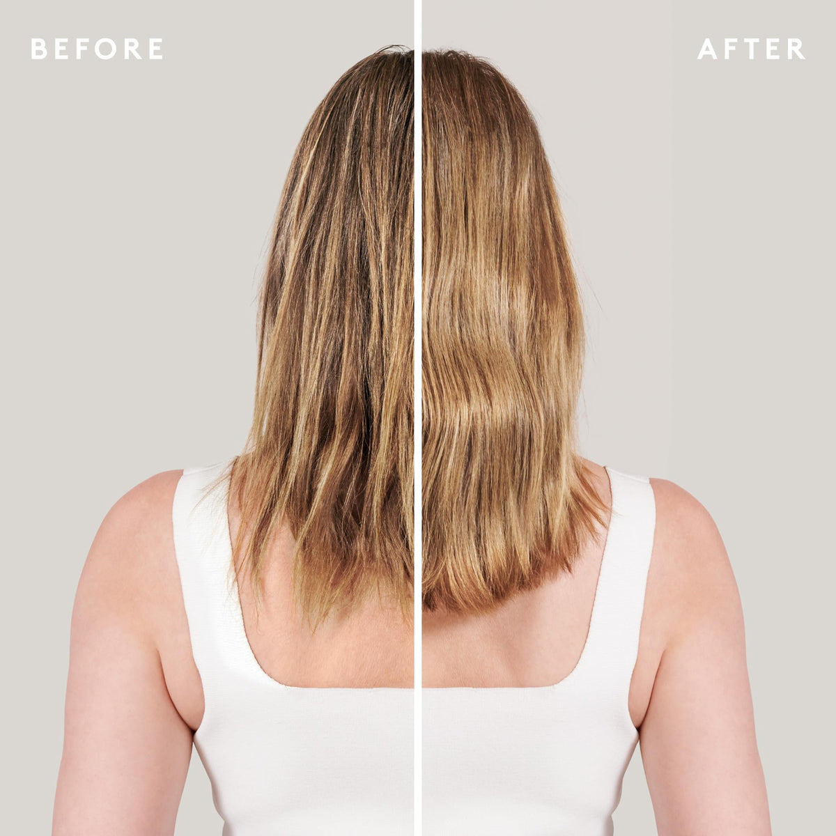 VIRTUE conditioner applied to thin hair demonstrating added slip and volume