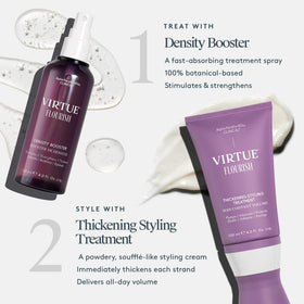 VIRTUE before and after styling comparison showing increased lift and fuller appearance