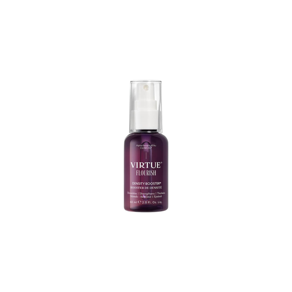 VIRTUE front bottle showing packaging and quick visual benefit of fuller hair