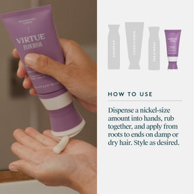 VIRTUE styled hair lifestyle shot showing natural bounce and long-lasting body