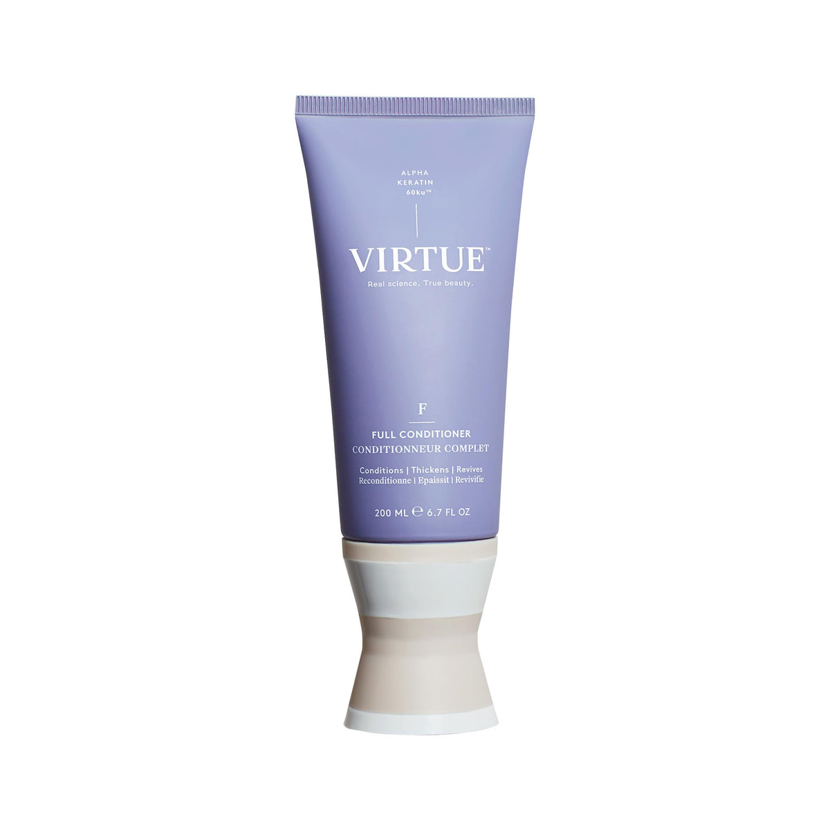 VIRTUE front bottle view showing packaging and full volumizing benefit