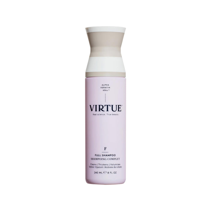 VIRTUE front bottle view showing label and benefits