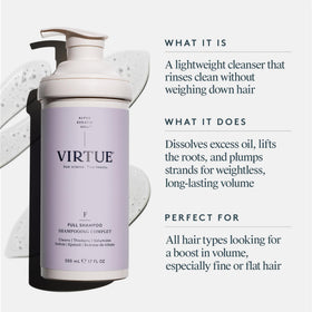 VIRTUE pump dispensing gel texture highlighting lightweight formula
