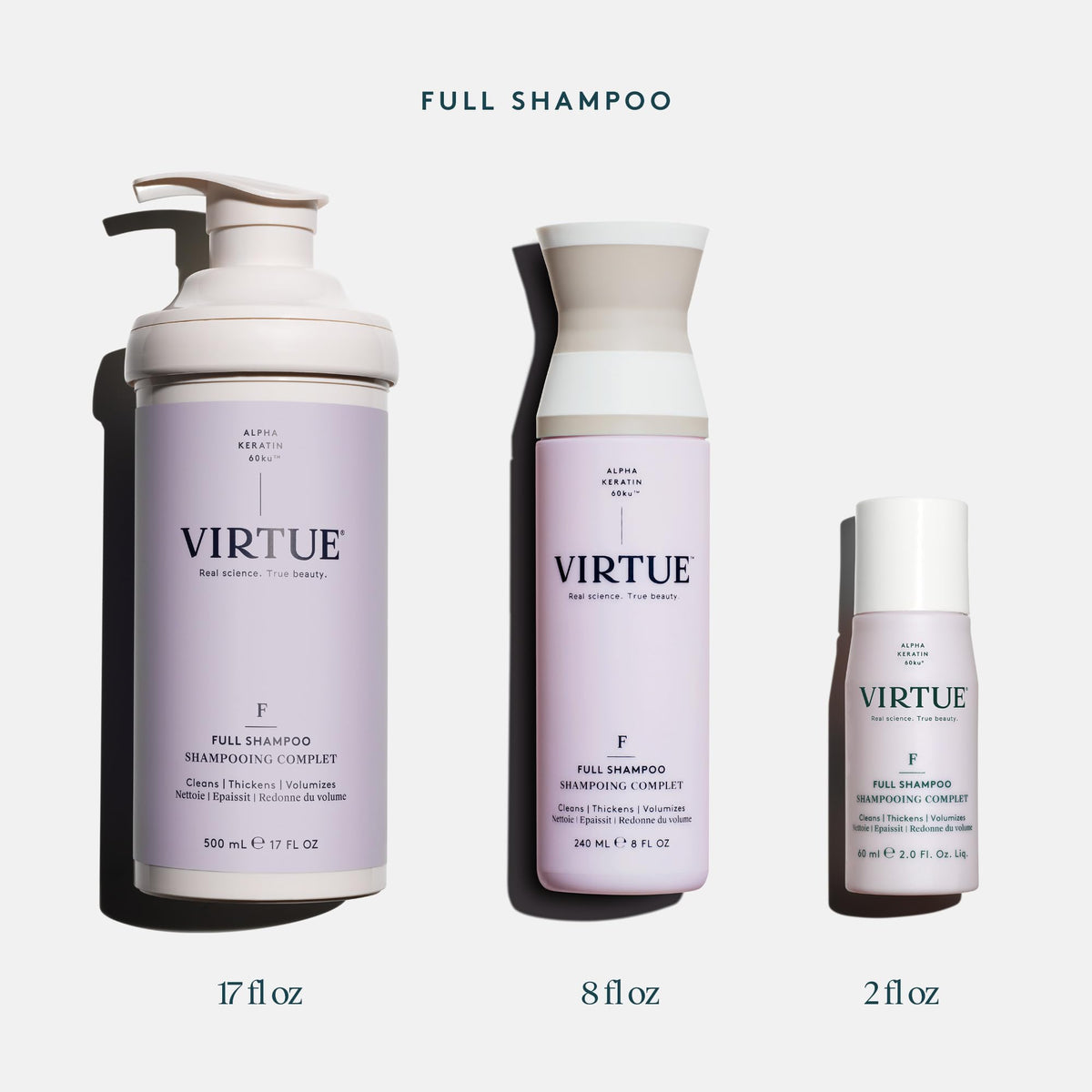 VIRTUE bottle styled in bathroom lifestyle scene suggesting daily use
