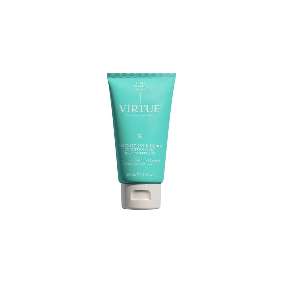 VIRTUE front packaging showing bottle and brand, highlights repair benefits
