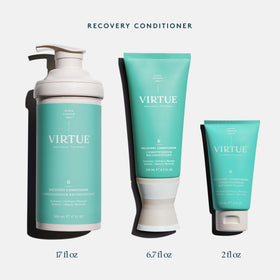 VIRTUE bottle on shower shelf lifestyle shot conveying spa-like, daily use benefit