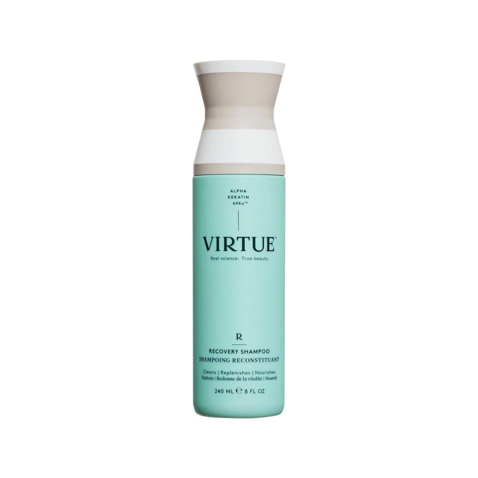 VIRTUE front bottle view showing packaging and product benefits