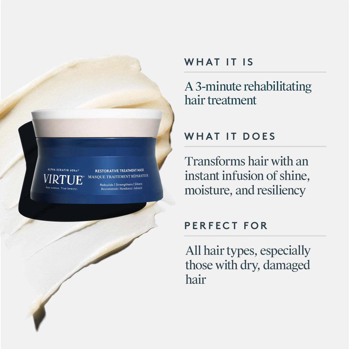 VIRTUE open jar creamy texture demonstrating spreadability benefit