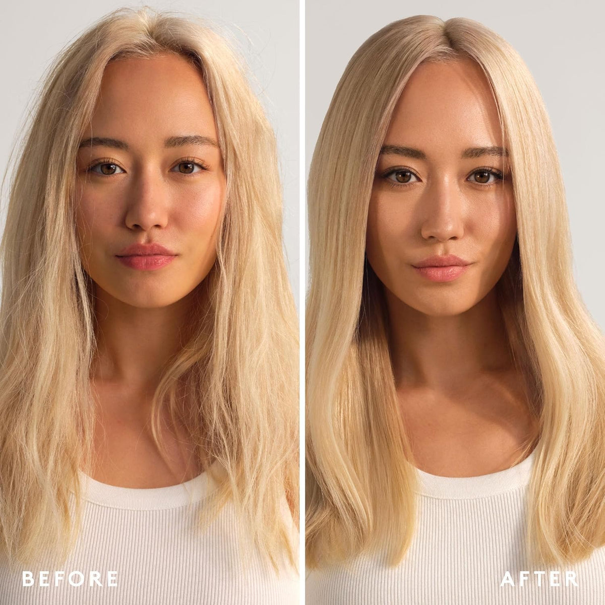 VIRTUE spritz on wet hair action shot demonstrating detangling and manageability