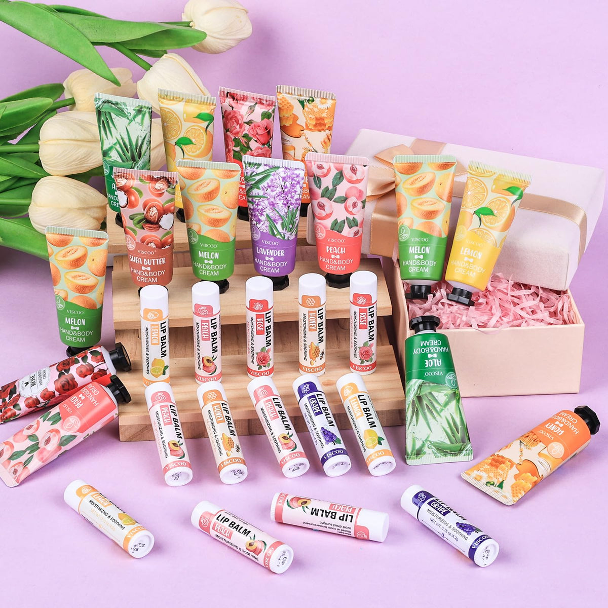VISCOO ingredient label with aloe and shea icons — plant-based moisturizing benefits
