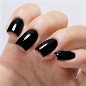 Vishine brush stroke of black gel showing smooth self-leveling application benefit