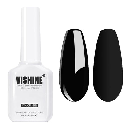 Vishine bottle front view showing rich black color and professional look