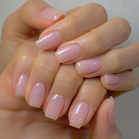 Vishine brush stroke of jelly nude pink showing smooth application and sheen