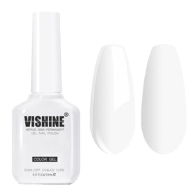 Vishine bottle front view showcasing pure white shade and professional branding