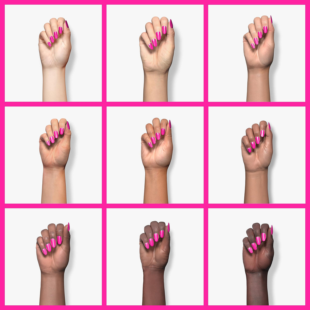 Vishine swatch on nail wheel showing true hot pink pigmentation advantage