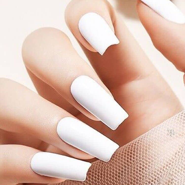 Vishine swatch stick showing smooth, opaque white texture for precise coverage