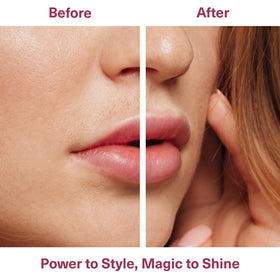 VISOFO in use on upper lip demonstrating gentle, quick peach-fuzz removal