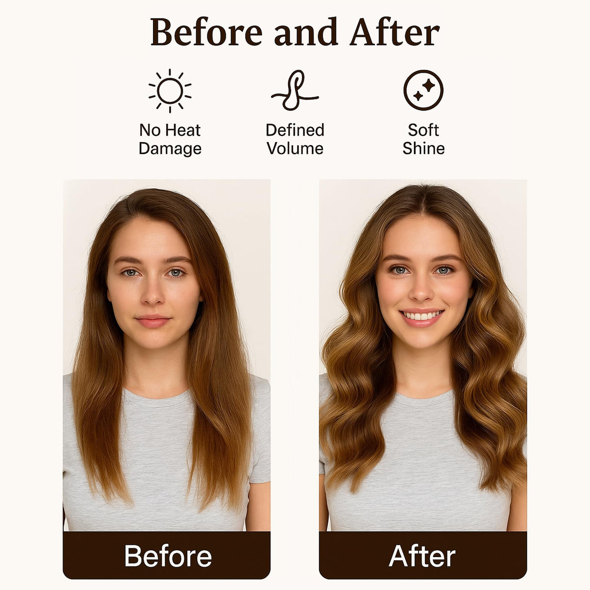 VISOFO rollers wrapped in long hair demonstrating comfortable overnight curl formation