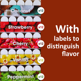 VISRIE label stickers beside blank tubes for quick custom branding