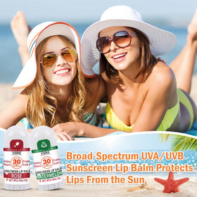 VISRIE lip balm applied outdoors demonstrating protection and hydration