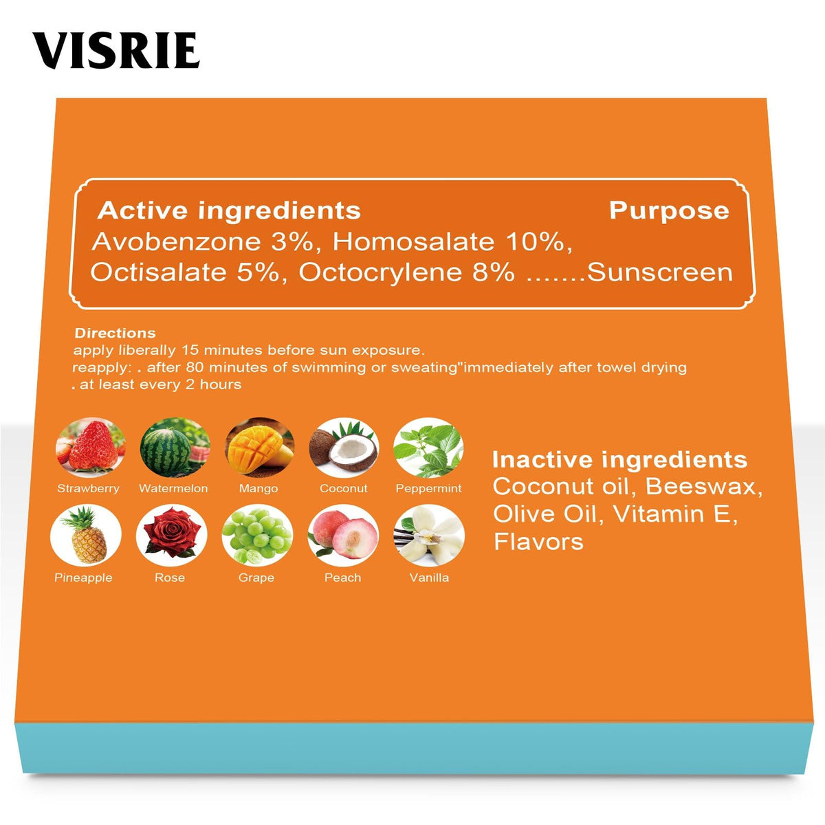 VISRIE lip balm next to coin showing compact travel-friendly size