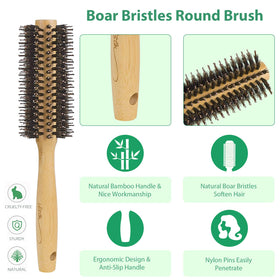 Vista boar bristle close-up highlighting natural bristles for added shine