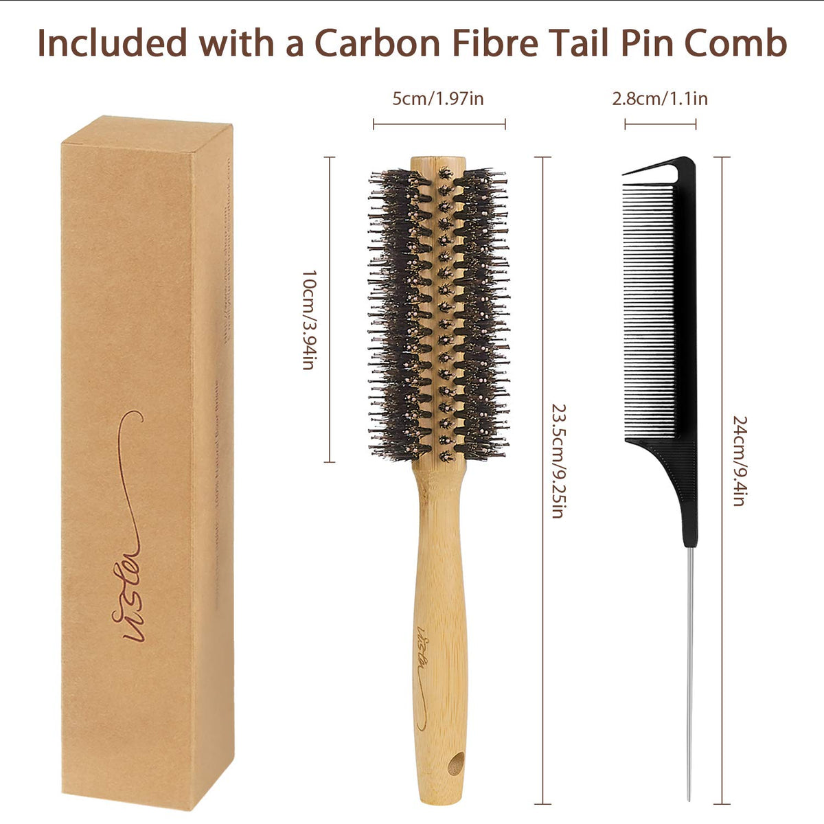 Vista in use blow drying brush smoothing hair for faster salon-style results
