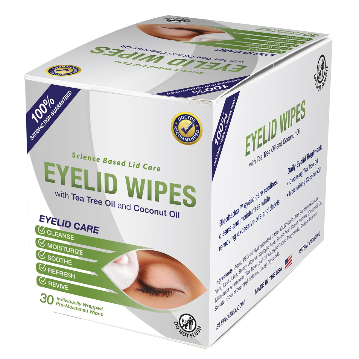 Visual Advantage wipe removing mascara from lashes, effective makeup removal benefit