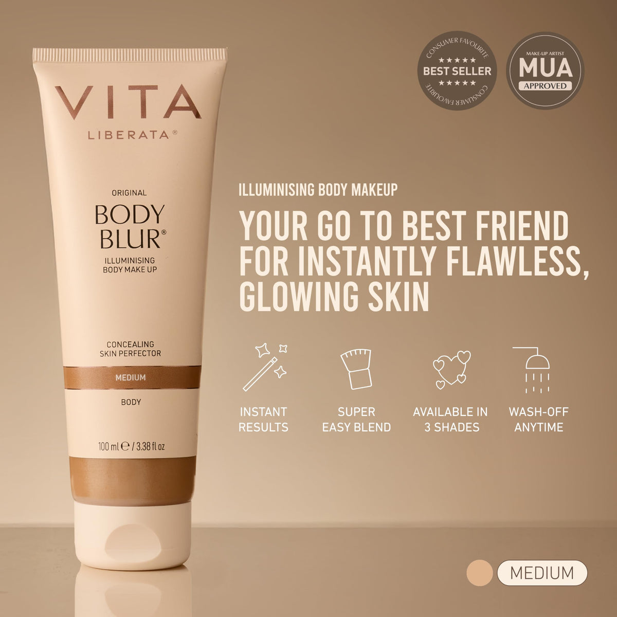 VITA LIBERATA mitt application demonstrating even coverage and ease
