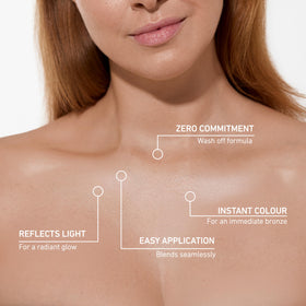 VITA LIBERATA before and after legs comparison showing evened skin tone