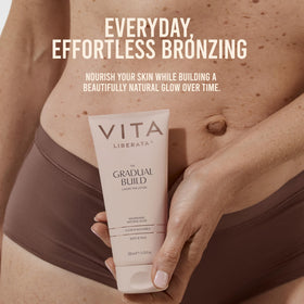 VITA LIBERATA pump and cap detail highlighting convenient dispenser and mess-free use