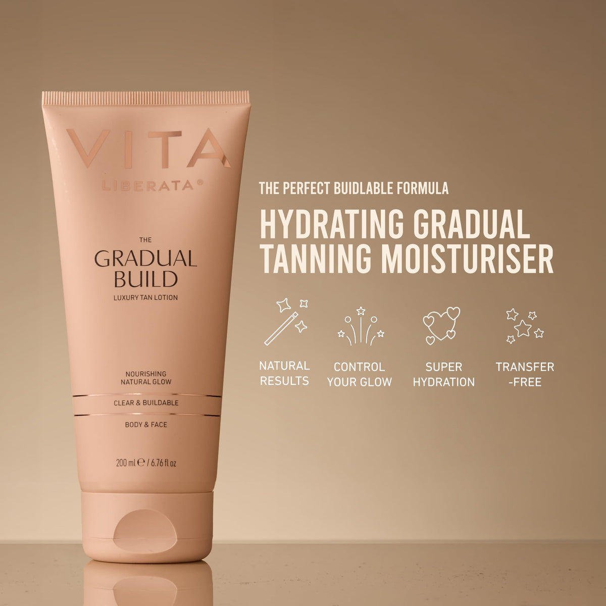VITA LIBERATA lotion texture close-up showing clear, hydrating formula for smooth application