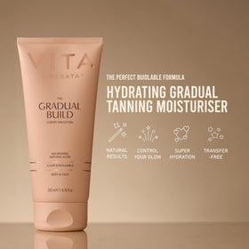 VITA LIBERATA lotion texture close-up showing clear, hydrating formula for smooth application