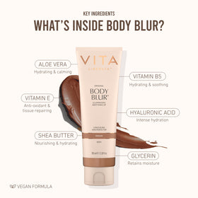 VITA LIBERATA hand holding bottle to show compact size and portability