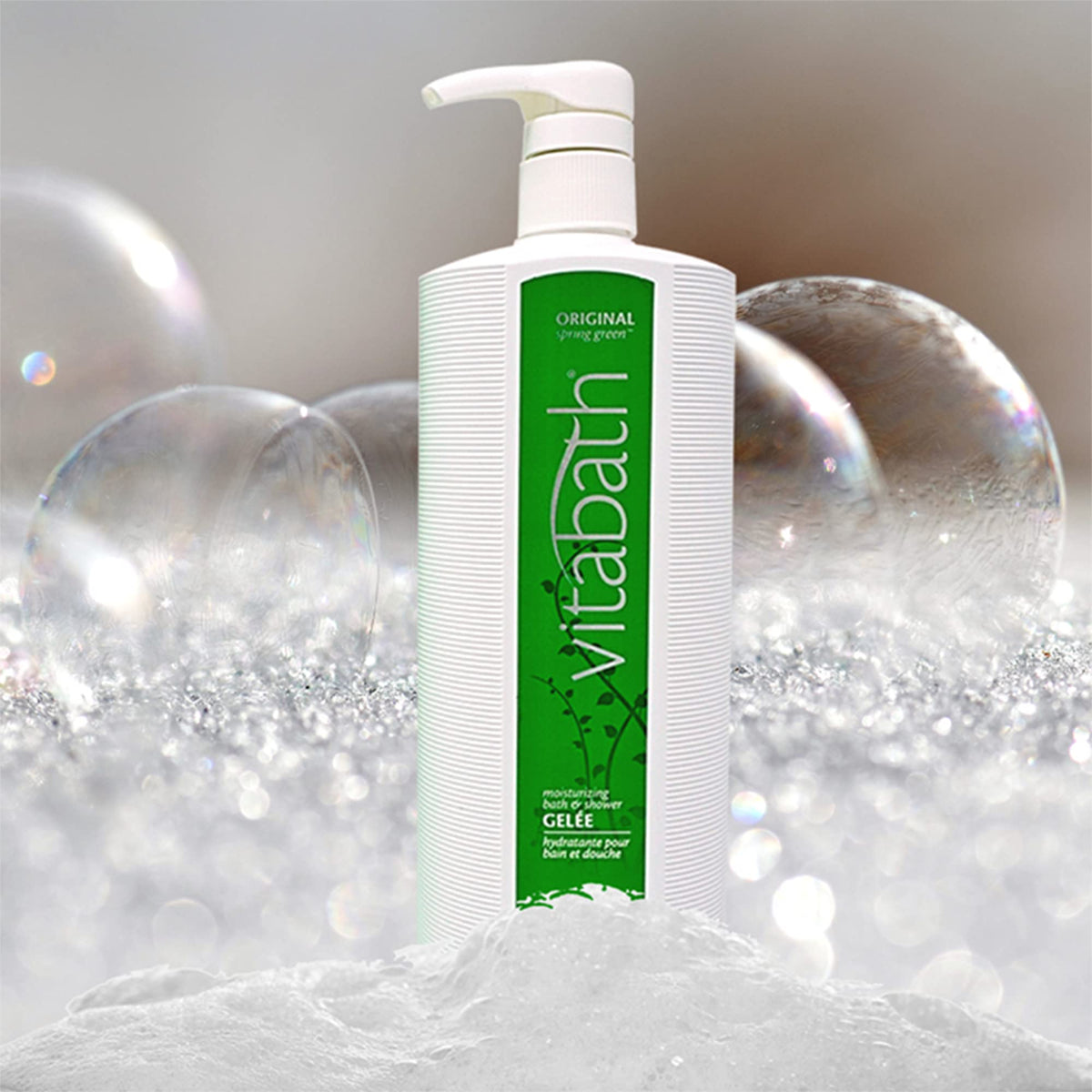 Vitabath in bathtub creating bubbles showing relaxing soak and indulgence benefit