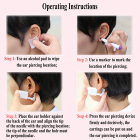 VitaCool in-use demonstration positioning the gun for accurate, confident piercing
