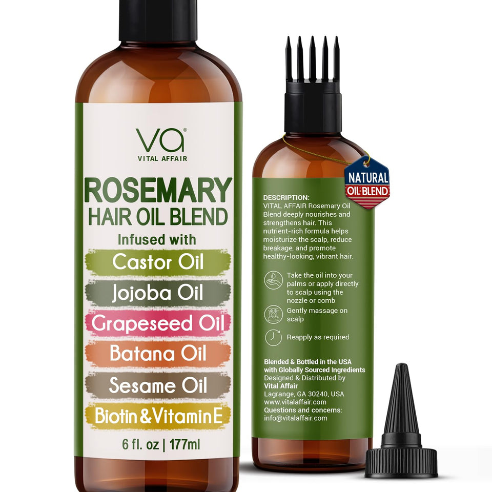 VITAL AFFAIR front packaging showing rosemary oil benefits and size