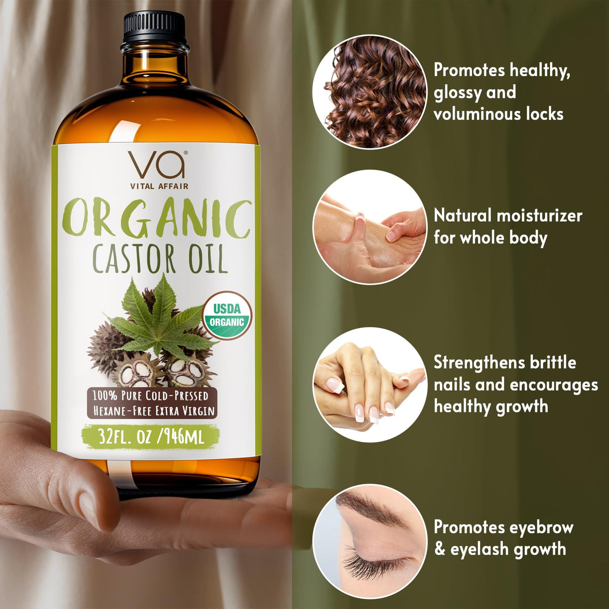 VITAL AFFAIR spoolie applying oil to eyelashes to show gentle brow and lash care benefit