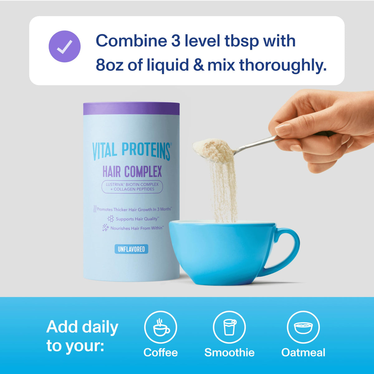 Vital Proteins powder dissolved in glass for smooth beverage