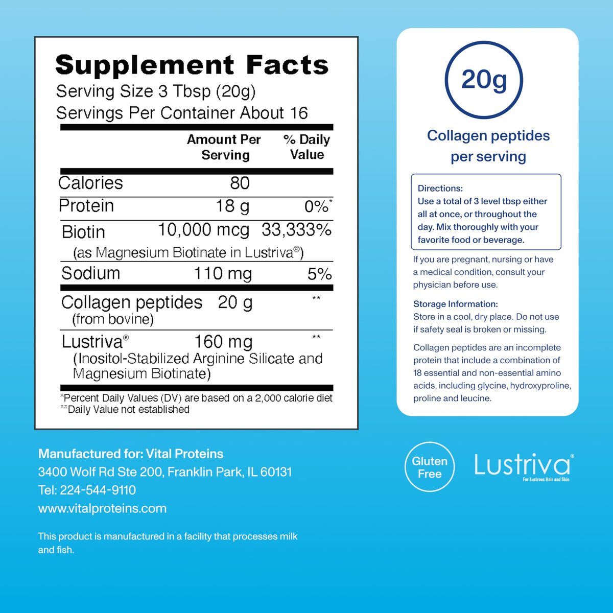 Vital Proteins scoop with serving showing easy daily portion