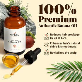 Vital Strands close-up of Batana oil texture highlighting non-greasy finish