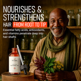 Vital Strands scalp application with massage showing targeted nourishment benefit
