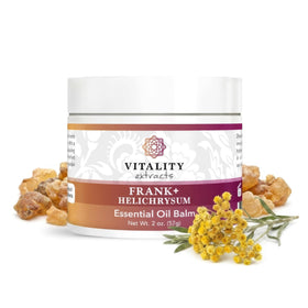 Vitality tin front view showing product and calming aroma benefit