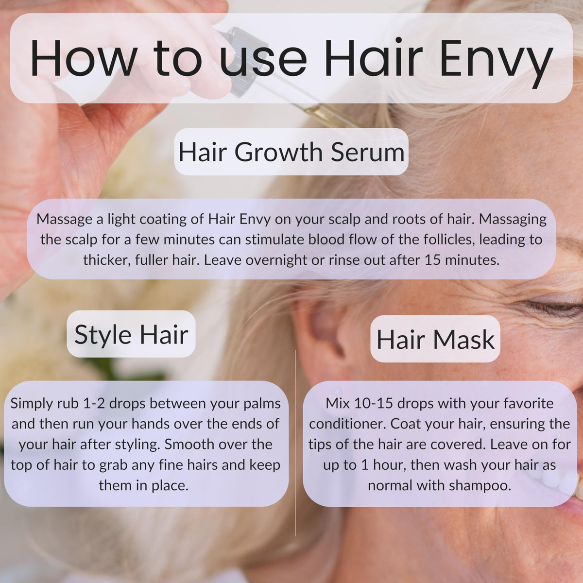 Vitality before and after hair lengths illustrating reduced breakage look