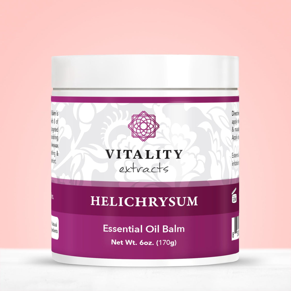 Vitality balm on bathroom vanity in lifestyle scene suggesting daily ritual use